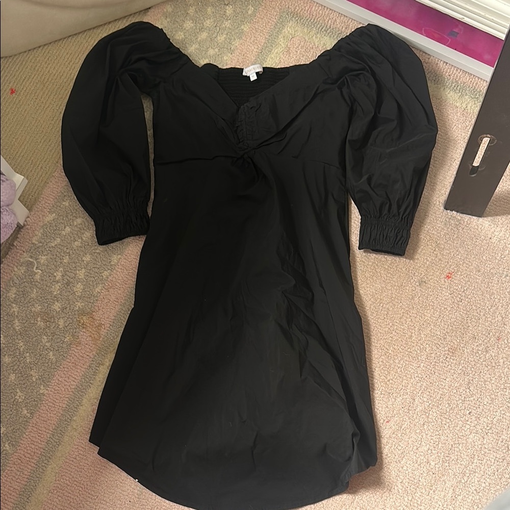 Olivaceous Black Off the Shoulder Sheath Mini Dress
